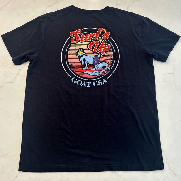 GOAT USA Men's Surf's Up Cotton/Poly SS T-shirt - Black - XL - Picture 1 of 10